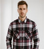 Burgundy &amp; Grey Checked Shirt