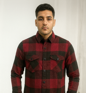 Black &amp; Red Large Checked Shirt
