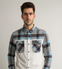 White &amp; Plaid Contrast Shirt