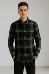 Black &amp; Olive Green Checkered Shirt