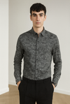 Black Floral Pattern Shirt