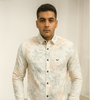 Pastel White &amp; Beige Monogram Shirt