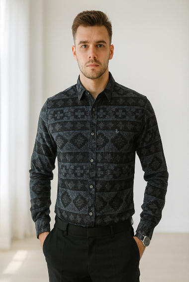 Charcoal Tribal Print Shirt