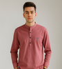 Maroon Mandarin Collar Shirt