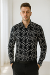 Black Geometric Print Shirt