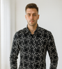 Black Geometric Print Shirt
