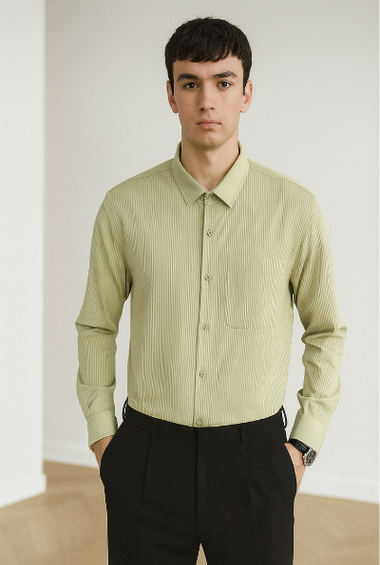 Light Green Striped Shirt