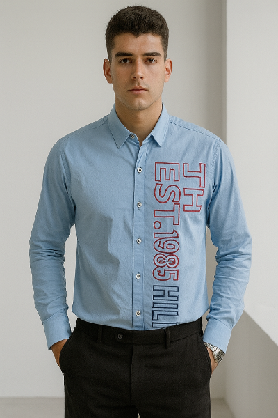 Sky Blue Branded Shirt
