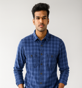 Navy Checked Shirt