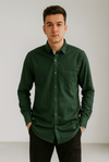 Solid Dark Green Casual Shirt