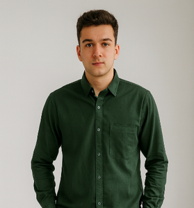Solid Dark Green Casual Shirt