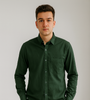 Solid Dark Green Casual Shirt