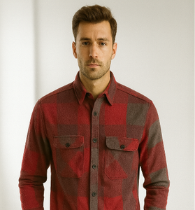 Red &amp; Grey Checkered Flannel Shirt