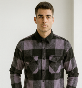 Black &amp; Purple Plaid Shirt