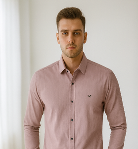 Dusty Rose Striped Formal Shirt