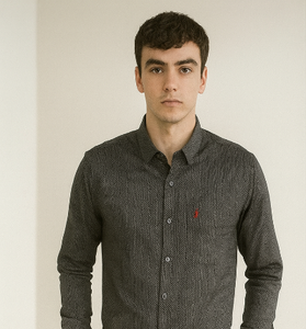Charcoal Grey Micro-Pattern Shirt