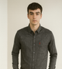Charcoal Grey Micro-Pattern Shirt