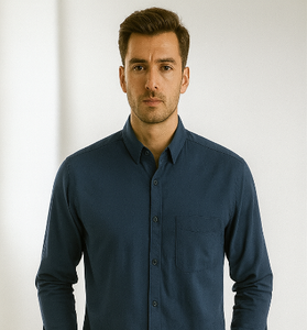 Solid Navy Blue Formal Shirt