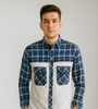 Blue &amp; White Contrast Checkered Shirt