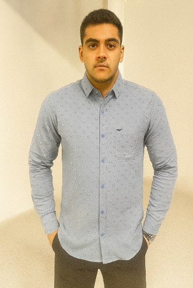 Light Blue Textured Shirt