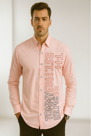 Light Pink Logo Print Shirt