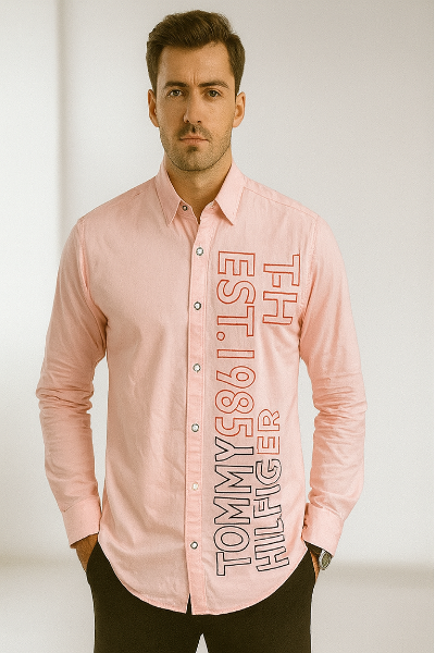 Light Pink Logo Print Shirt