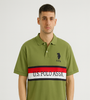 U.S. Polo Assn. Green Polo T-Shirt with Stripes
