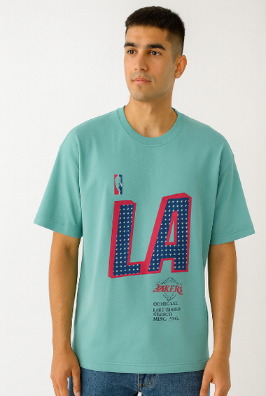 Teal LA Lakers Graphic T-Shirt