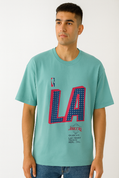 Teal LA Lakers Graphic T-Shirt