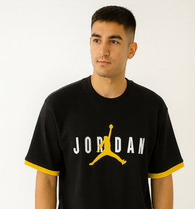 Jordan Black &amp; Yellow Trim Tee