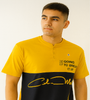 Yellow &amp; Black Split T-shirt (Henley style)