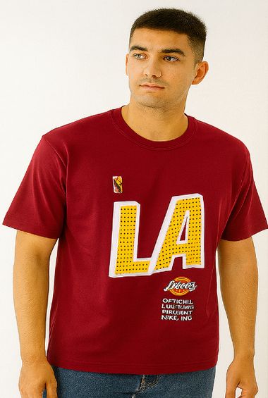 Maroon LA Lakers Graphic T-shirt