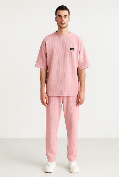 Dusty Pink Ribbed Co-ord Set