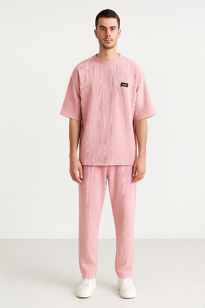 Dusty Pink Ribbed Co-ord Set