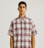 Maroon &amp; White Checked Short-Sleeve Shirt