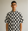 Black &amp; White Checkerboard Logo Shirt