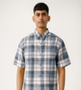 Blue &amp; Grey Plaid Short-Sleeve Shirt