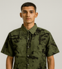 Olive Green Splatter Print Shirt