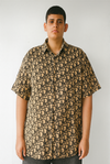 Beige Monogram Print Shirt