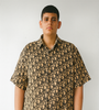 Beige Monogram Print Shirt