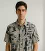 Grey Abstract Splatter Print Shirt