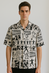 Black &amp; White Graffiti Graphic Shirt