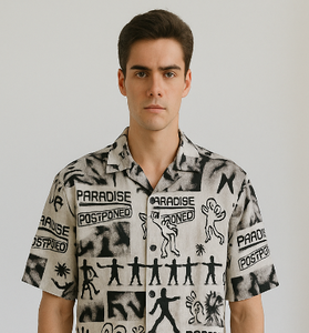 Black &amp; White Graffiti Graphic Shirt