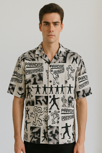Black & White Graffiti Graphic Shirt