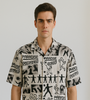 Black &amp; White Graffiti Graphic Shirt