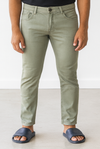 Olive Green Stretch Slim Jeans