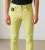 Lemon Yellow Slim-Fit Designer Jeans