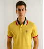 Yellow Polo T-Shirt with Striped Collar