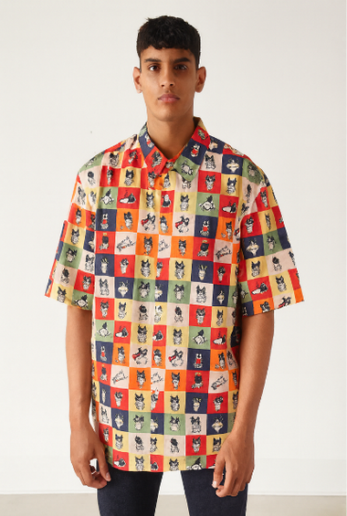 Multicolor Cartoon Patch Shirt