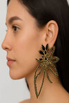 Sparkling Floral Statement Earrings